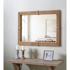 Wooden Rope Wall Mount Mirror