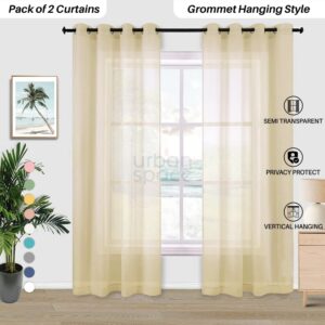 Linen Textured Sheer Curtain
