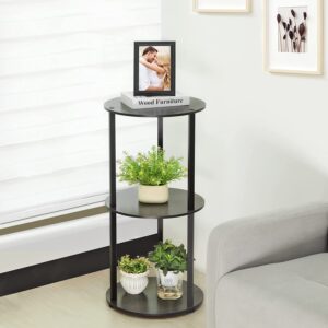 Round Table with 3-Tier Shelf