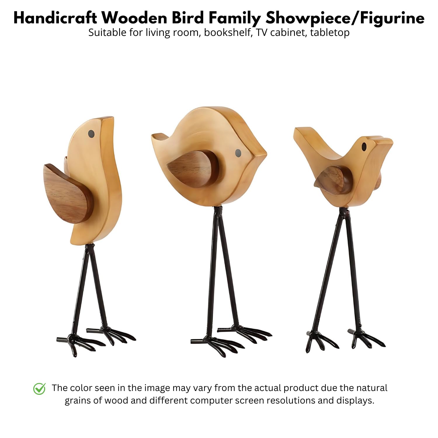 Wood Bird Family Decorative - Image 2