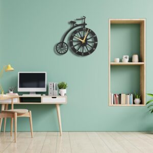 Cycle Shape Metal Analog Wall Clock