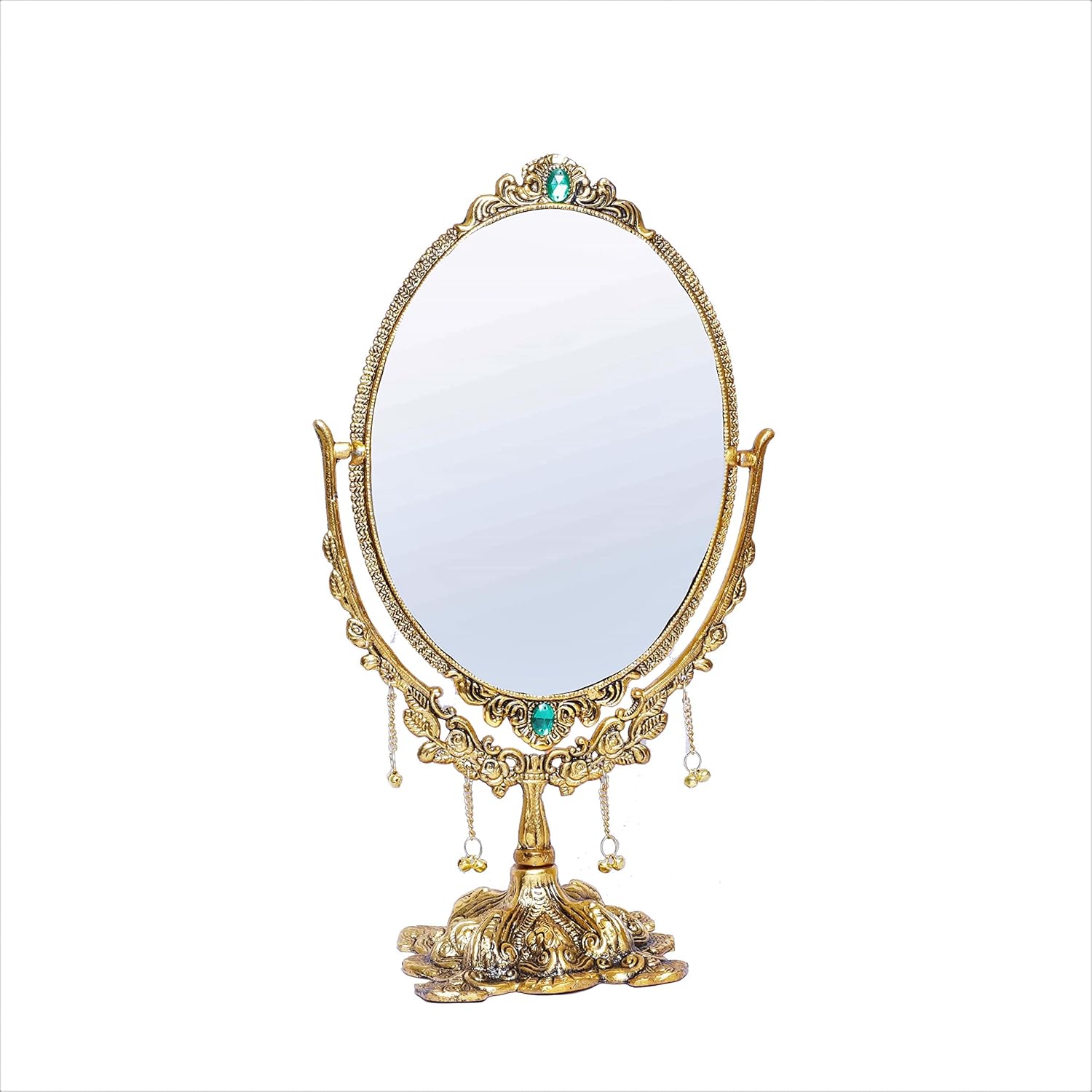 Double Side Table Mirror Gold Plated - Image 4