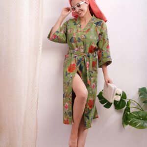 Waffle Printed Bathrobe