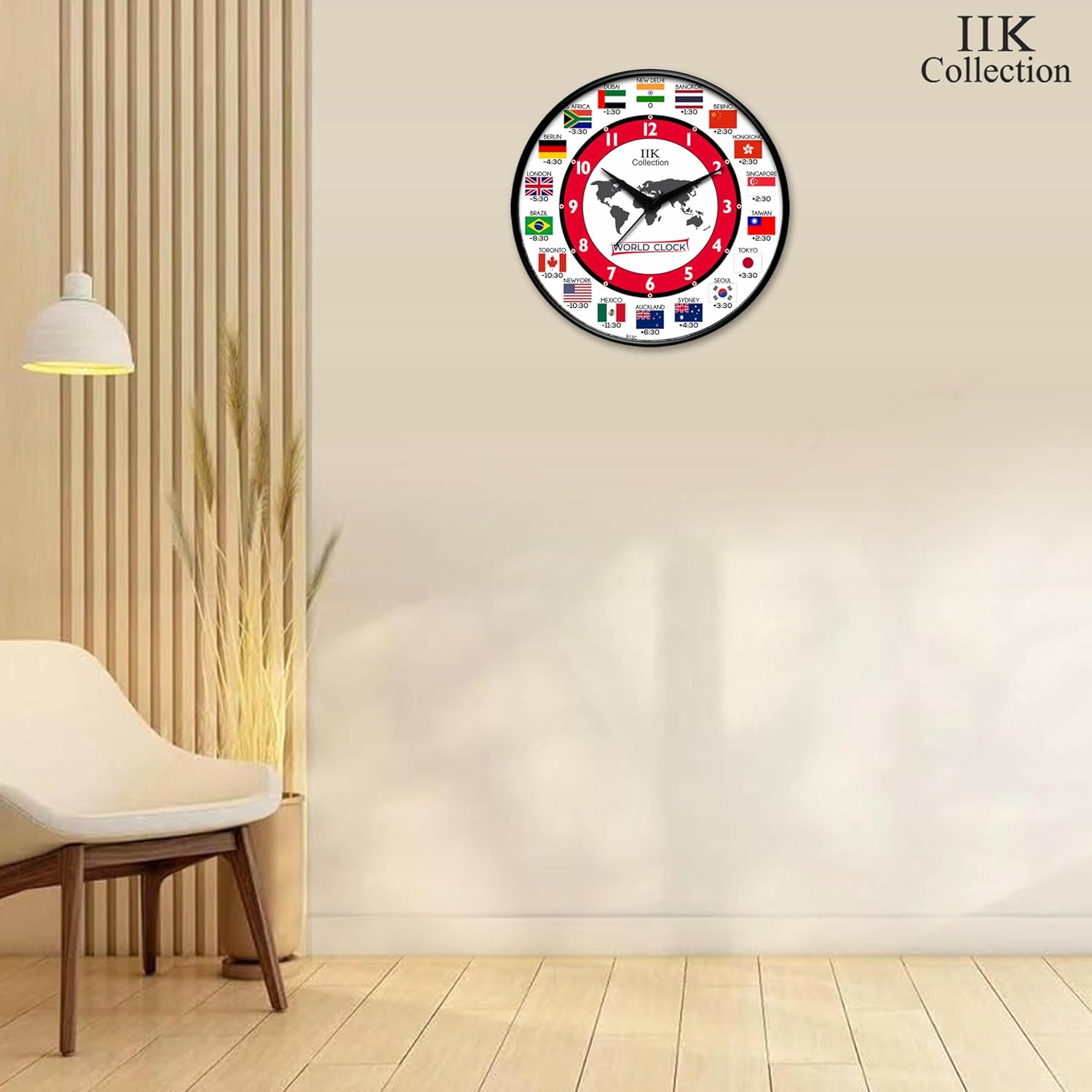 Analogue Round World Wall Clock - Image 3