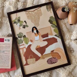 Boho Girl Wall Art Framed