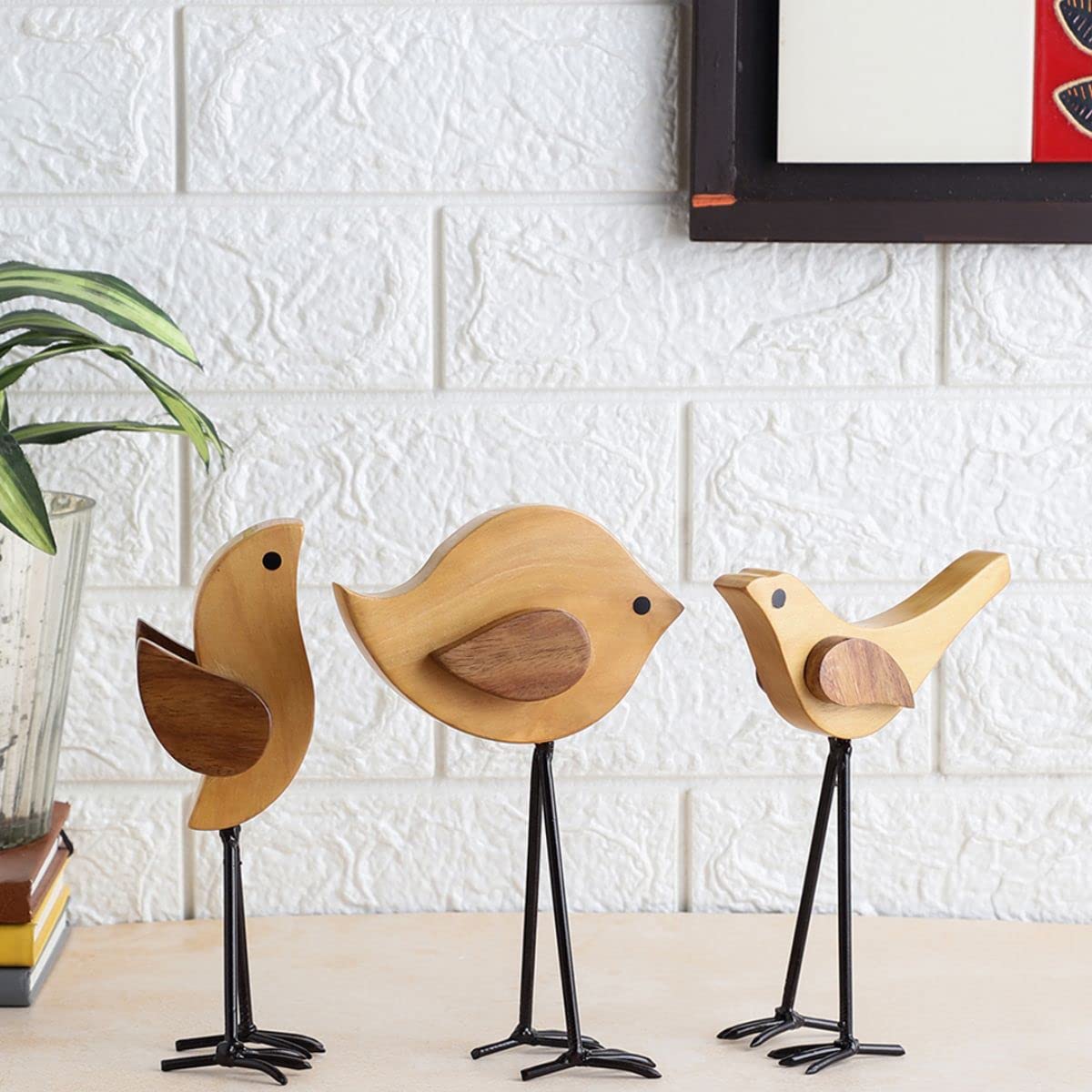 Wood Bird Family Decorative