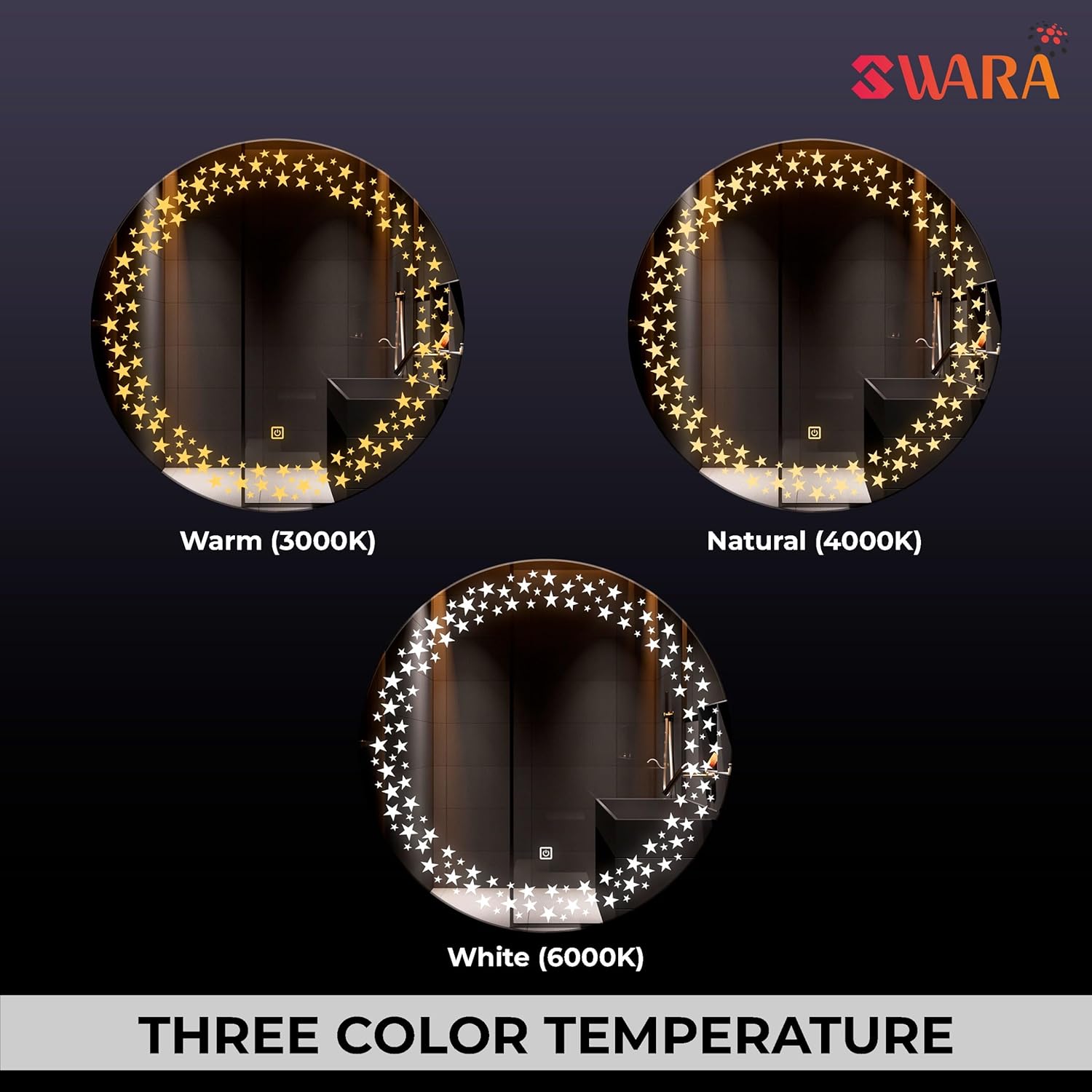 Round 24x24 Inch Wall-Mounted LED Mirror - Image 3