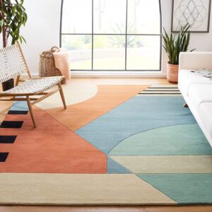 Tuffted Woollen Thick Geometrical Carpet
