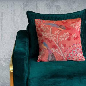 Velvet Birds Cushion Cover