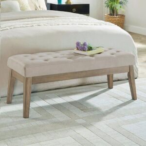 Velvet Upholstered Tufted Bench