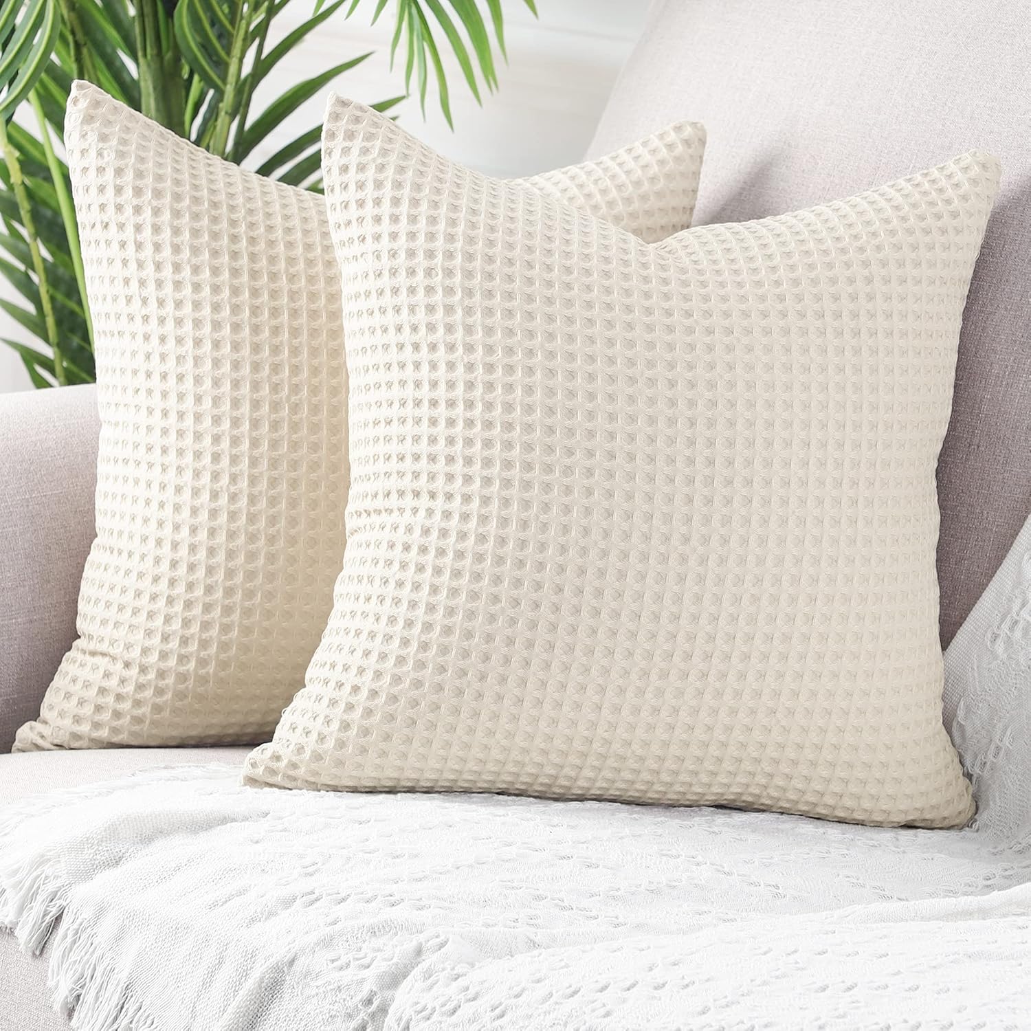 Set of 2 Waffle Textured Covers