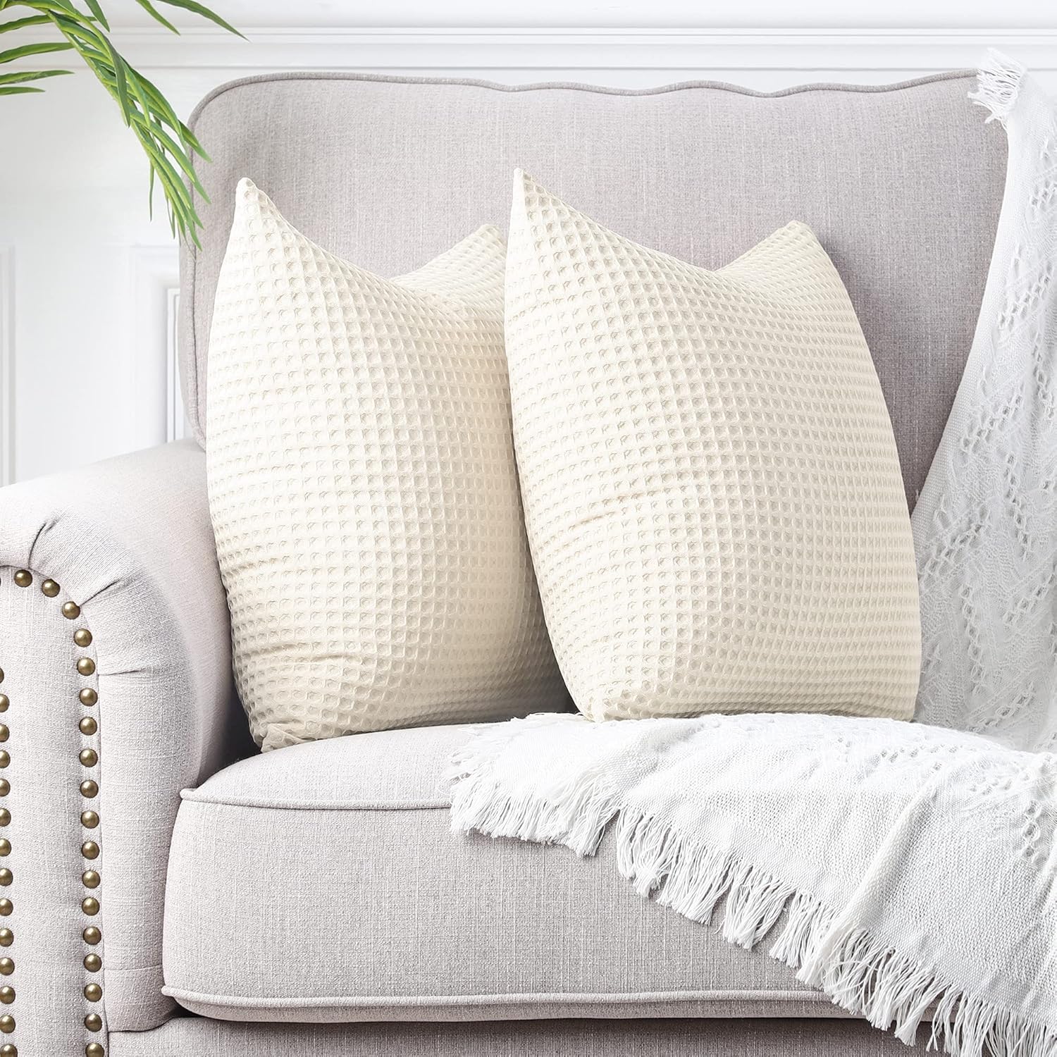 Set of 2 Waffle Textured Covers - Image 2